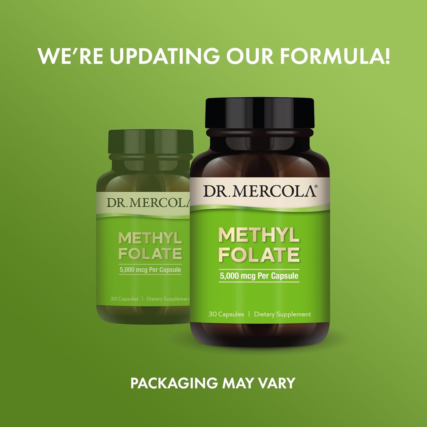 Dr. Mercola Methyl Folate Supplement - 30 Servings, Non-GMO, Soy-Free, Gluten Free