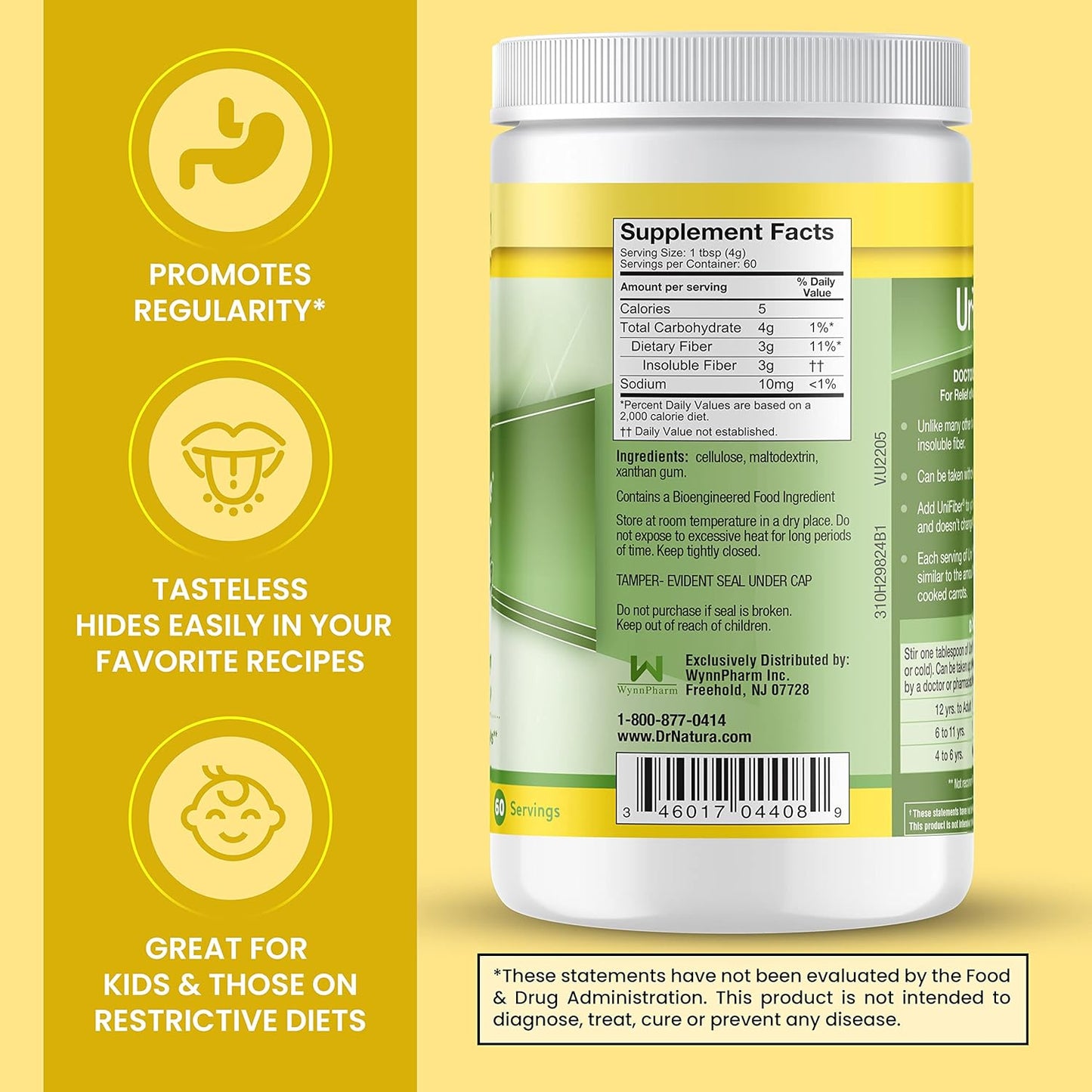 Dr. Natura Unifiber Natural Fiber Supplement 8.4 oz - Support Digestive Health with Dr. Natura's Unifiber Fiber Supplement