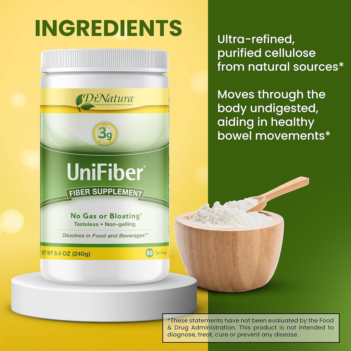 Dr. Natura Unifiber Natural Fiber Supplement 8.4 oz - Support Digestive Health with Dr. Natura's Unifiber Fiber Supplement