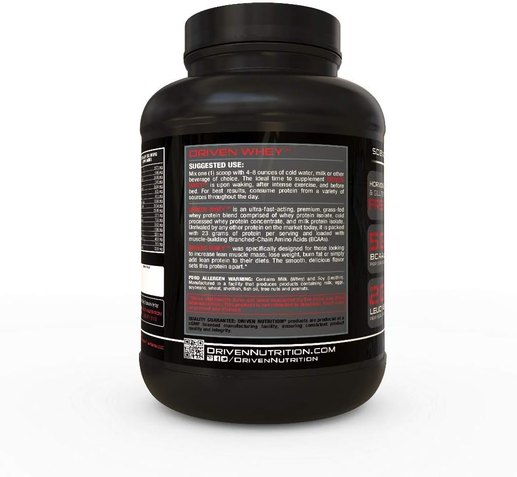 Dr. Nutrition Grass Fed Whey Protein Powder: Vanilla Dream Flavor, 5 lb - Clean Protein Shake for Muscle Recovery with 23g Protein, BCAA, Digestive Enzymes