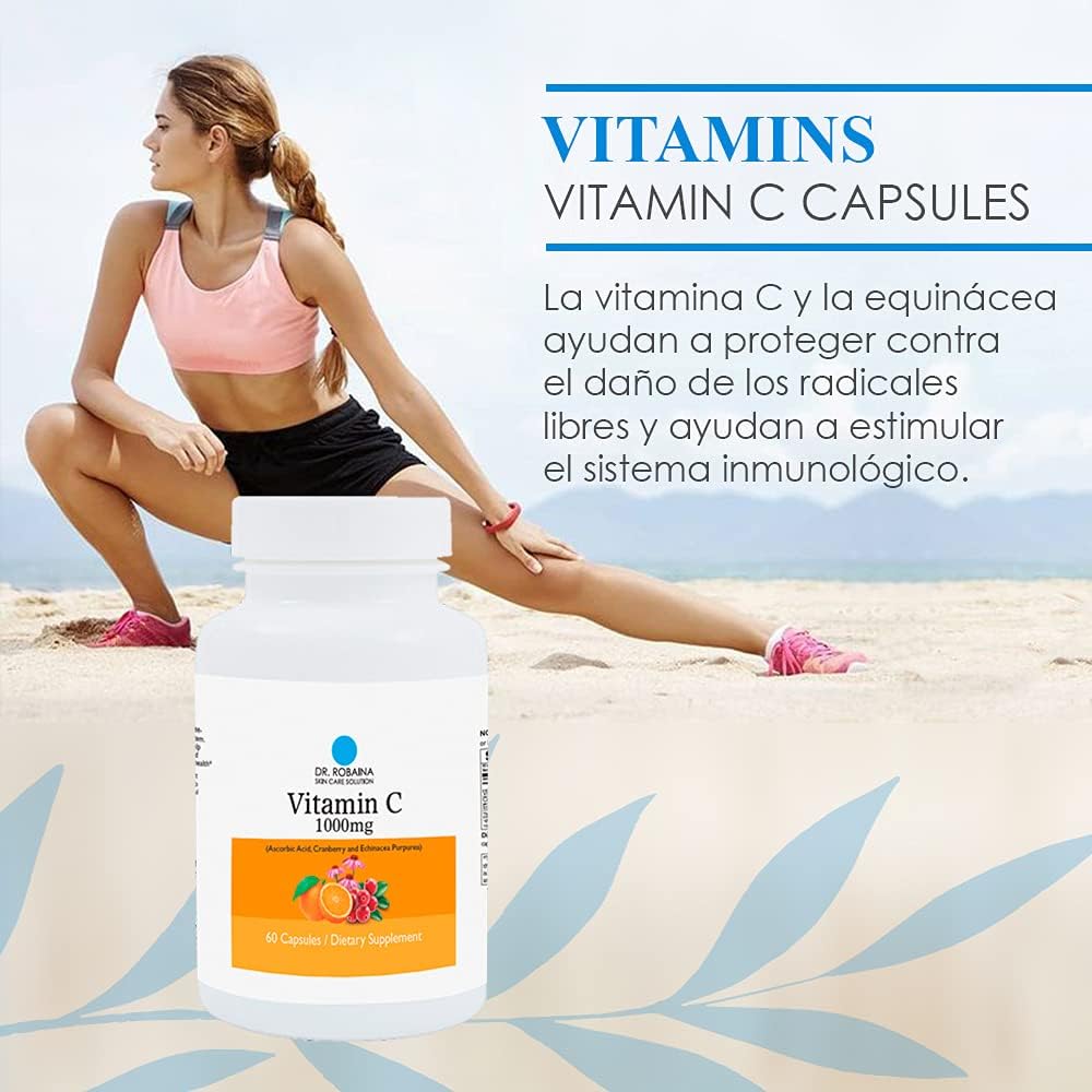 Dr. Robaina Vitamin C 1000mg Skin Care Supplement for Healthy Skin