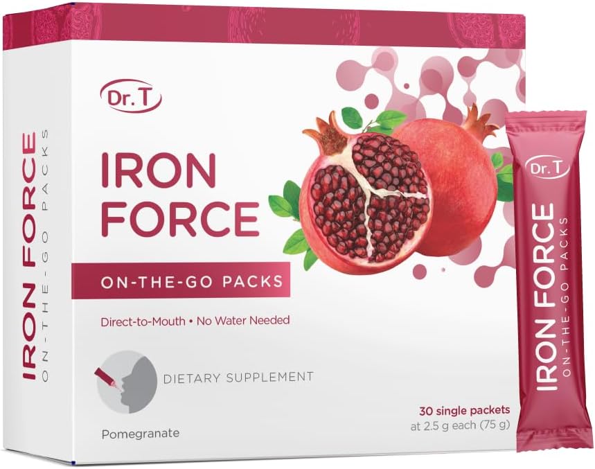 Dr. T Iron Force Powder Packs - Boost Red Blood Cell Production & Energy - 30 Single-Serve Packs
