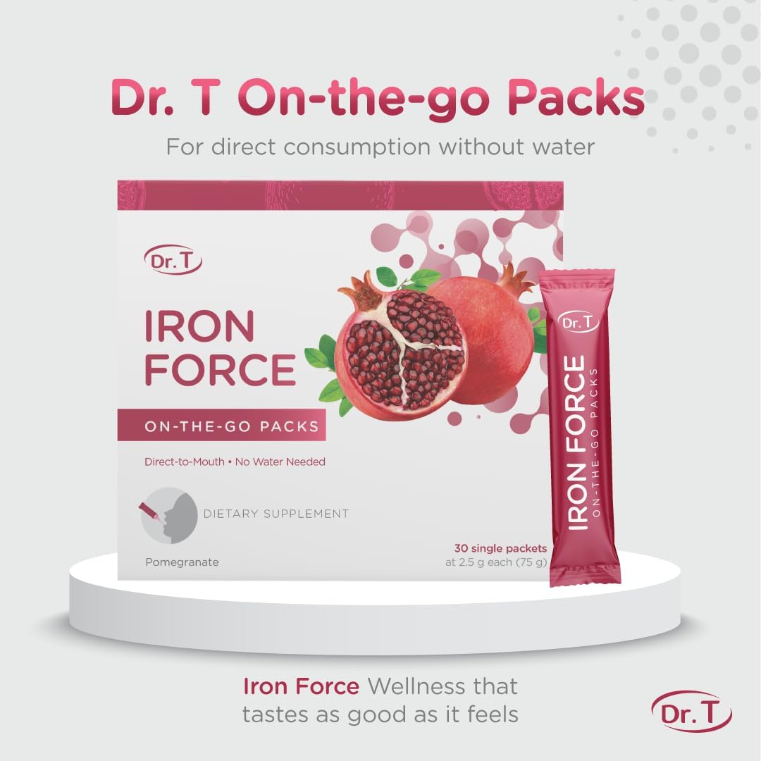 Dr. T Iron Force Powder Packs - Boost Red Blood Cell Production & Energy - 30 Single-Serve Packs