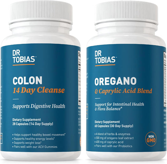 Dr. Tobias 14 Day Colon Cleanse with Oregano and Caprylic Acid for Gut and Immune Health, Men & Women