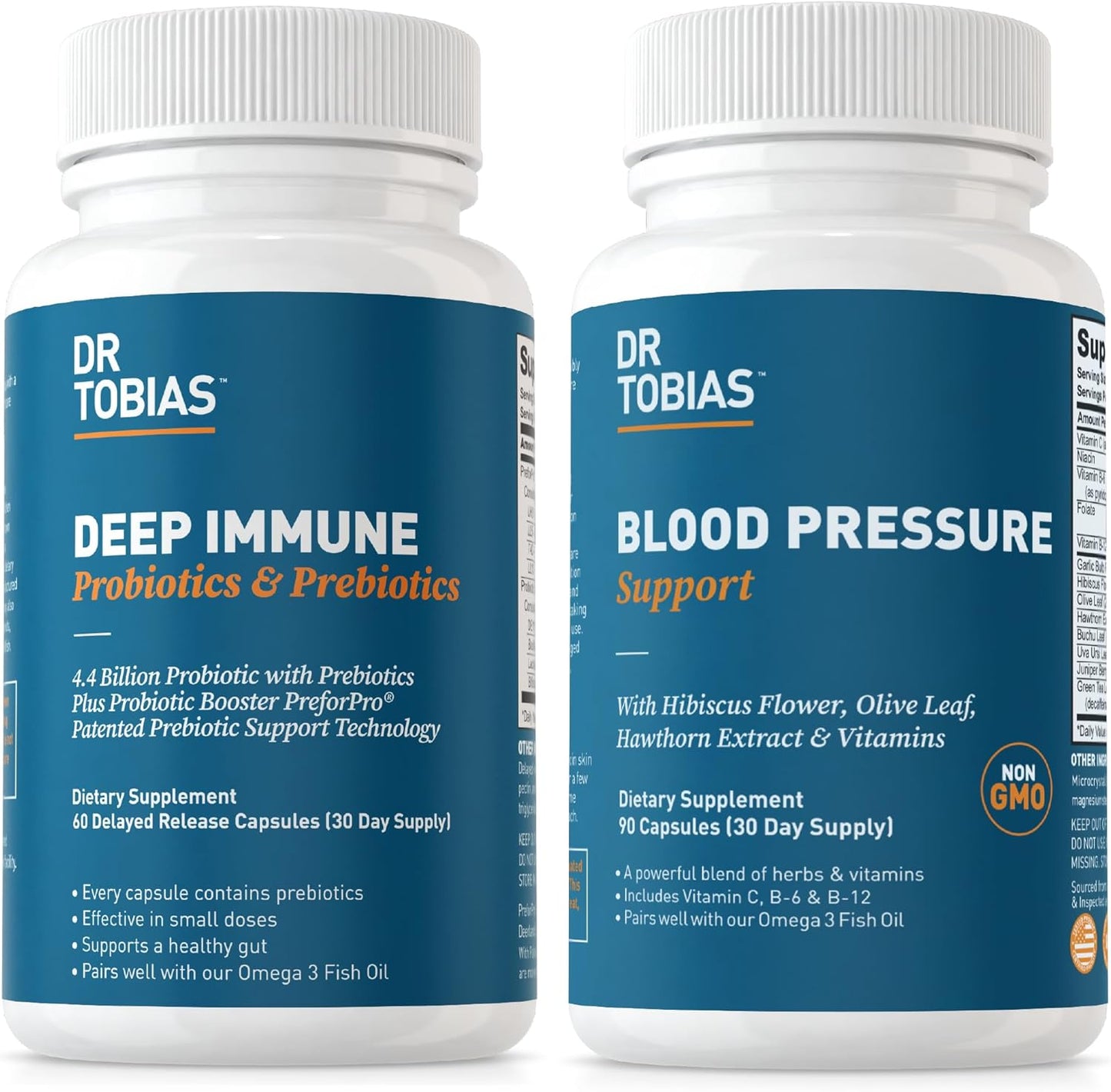 Dr. Tobias Immune Probiotics & Prebiotics with Hibiscus Flower for Digestive Health and Blood Pressure Support