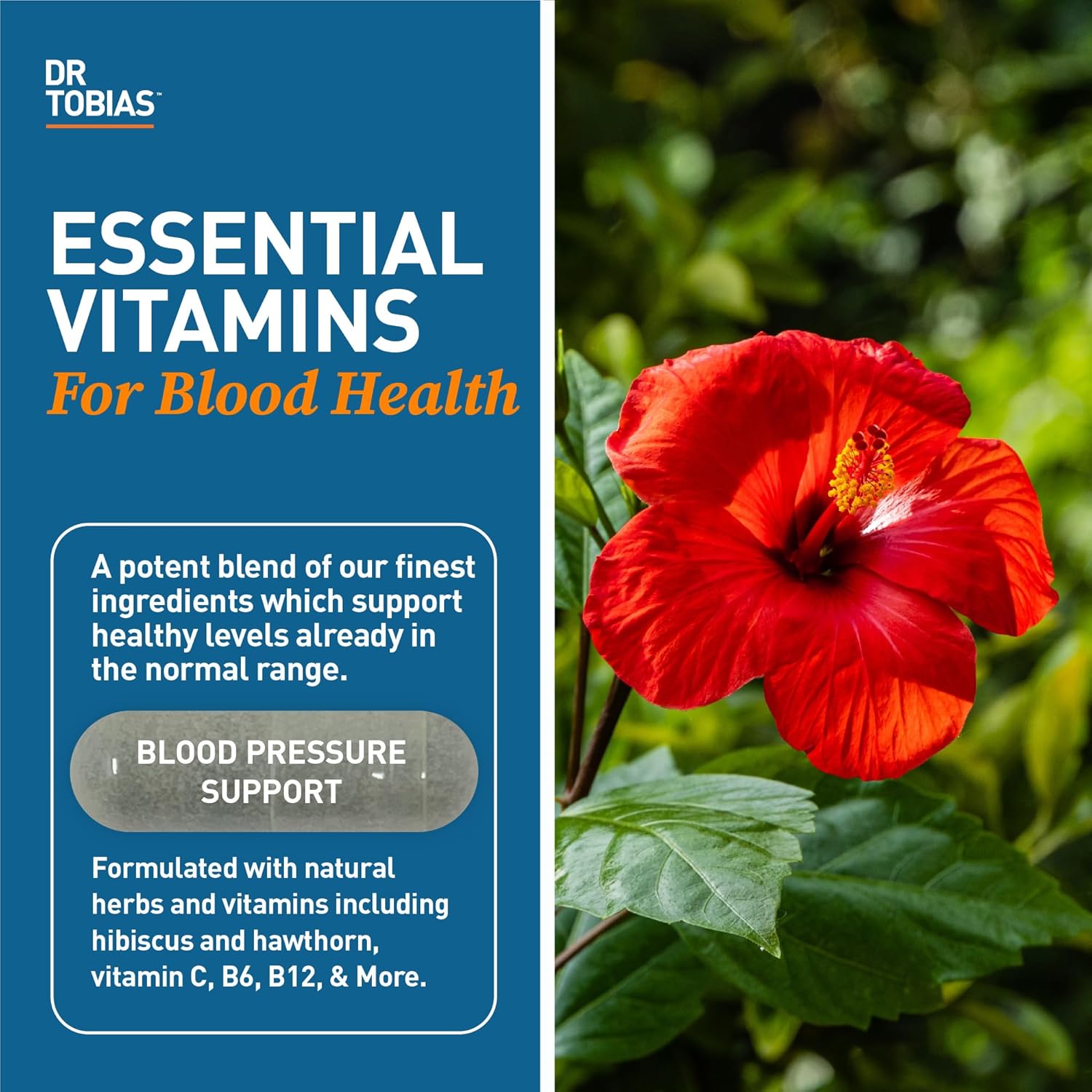 Dr. Tobias Immune Probiotics & Prebiotics with Hibiscus Flower for Digestive Health and Blood Pressure Support