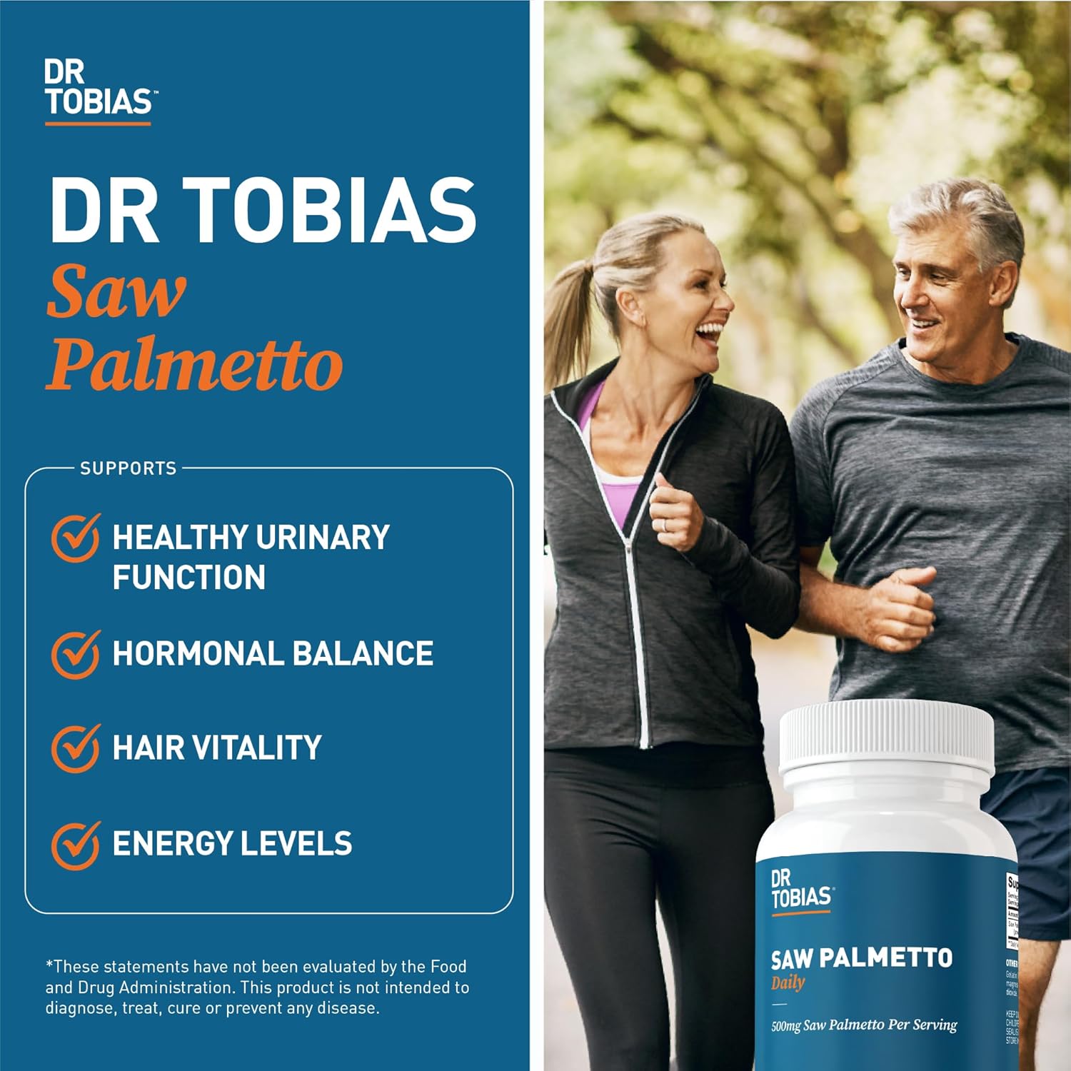 Dr. Tobias Saw Palmetto Multivitamin for Energy, Vitality, Urinary Health & Hormonal Balance - Non-GMO Formula for Adults