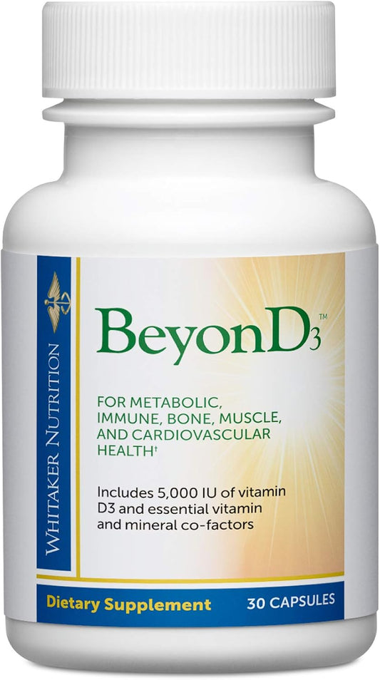 Dr. Whitaker's BeyonD3 Vitamin D3 Supplement with Boron, Vitamin K2, Magnesium, and Zinc - Immune Health Support (30 Capsules)