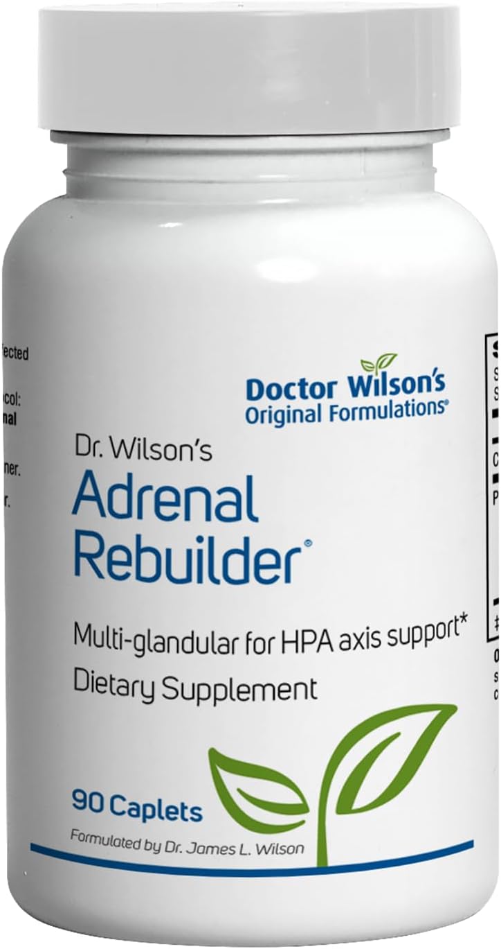 Dr. Wilson's Adrenal Rebuilder 90 Caplets - Multiglandular Supplement with Adrenal Cortex for HPA Axis Support