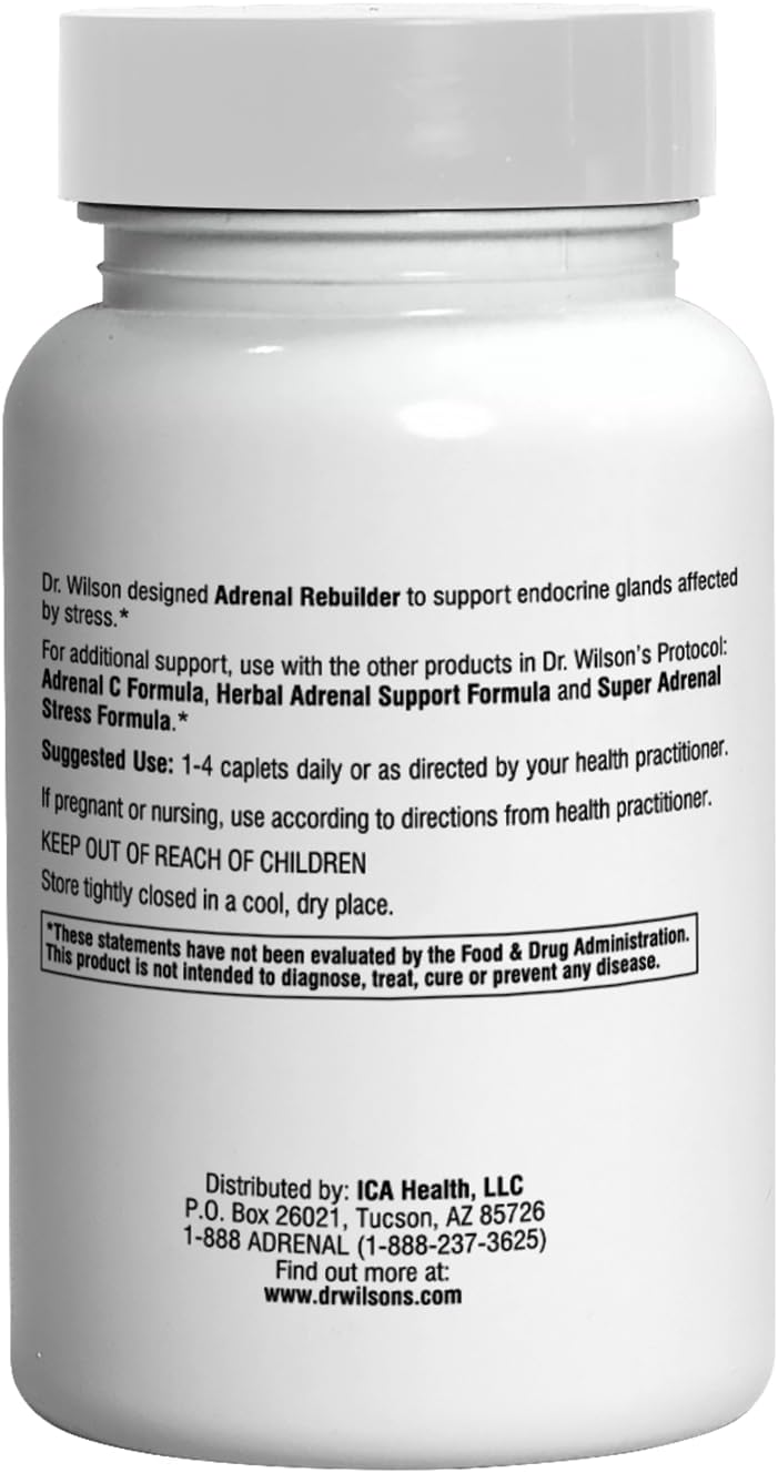 Dr. Wilson's Adrenal Rebuilder 90 Caplets - Multiglandular Supplement with Adrenal Cortex for HPA Axis Support