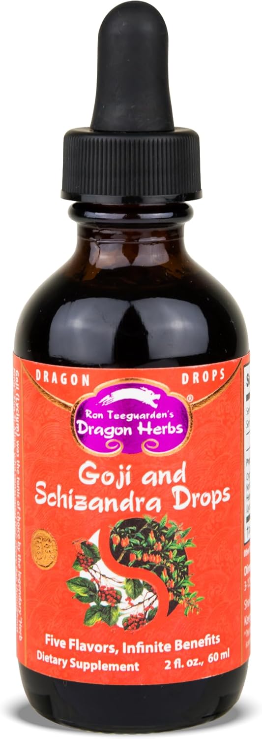 Dragon Herbs Goji & Schizandra Tincture for Healthy Aging, Skin, and Eyes | Natural Ingredients, Non-GMO | 2 fl. oz.