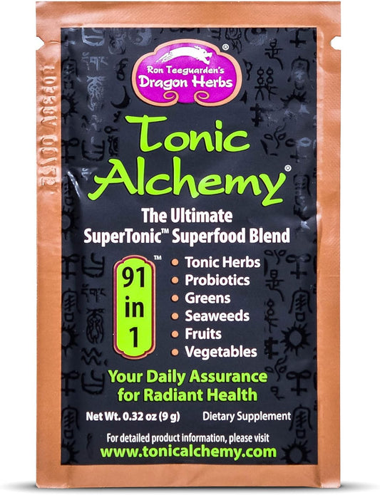 Dragon Herbs Tonic Alchemy Superfood Greens Powder - 91 Ingredients - Single Serve Packet