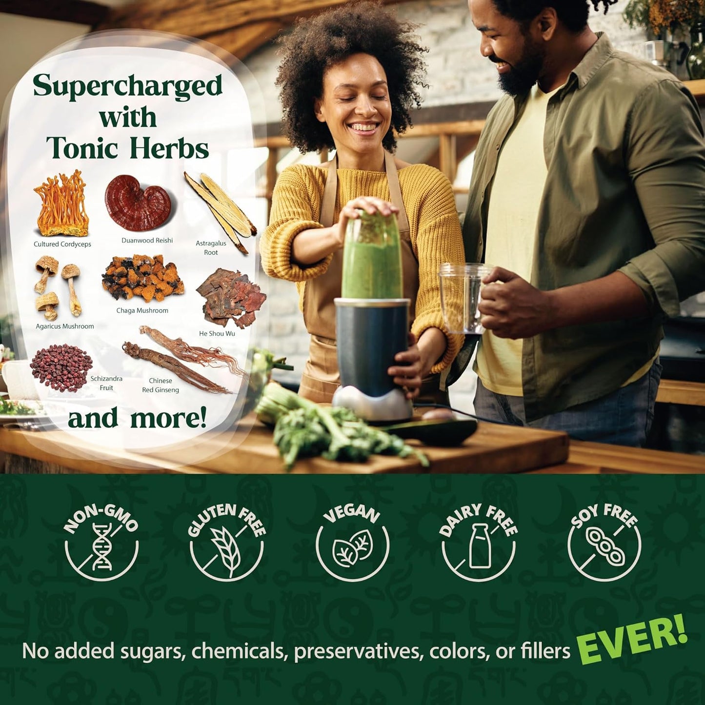 Dragon Herbs Tonic Alchemy Superfood Greens Powder - 91 Ingredients - Single Serve Packet