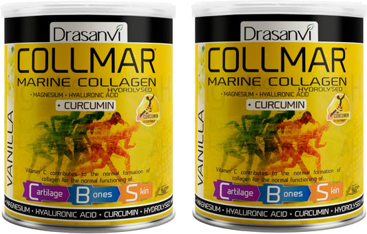 Drasanvi Collagen Powder 2 Pack with Magnesium, Turmeric, and Proteins for Muscle & Joint Health - Vanilla Flavor, Essential Amino Acids
