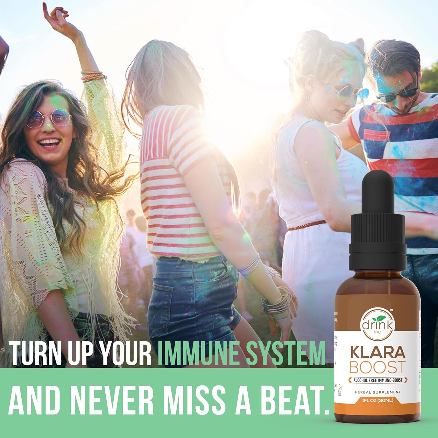 Drink Inc. Klara Boost: 30ML Herbal Supplement for Daily Detox and Revitalization | High-Potency Immuno-Boost with Organic Ingredients