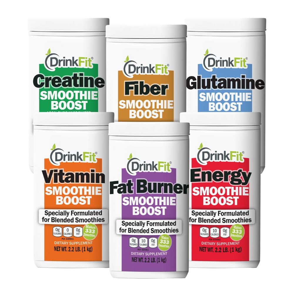 DrinkFit Smoothie Powder Mix - Energizing Meal Replacement Shake Supplement for Blended Smoothies - Gluten Free, 2.2 lbs Jug