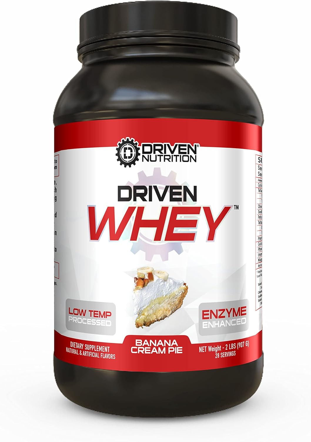 Driven Nutrition Driven WHEY Grass Fed Whey Protein Powder 2lb - Banana Pie Flavor - 23g Protein for Muscle Recovery - BCAA and Digestive Enzymes Included