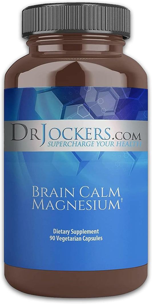 DrJockers.com Brain Calm Magnesium Capsules - Supports Cognitive Function & Well-Being - Gluten-Free Supplement - 90 Count
