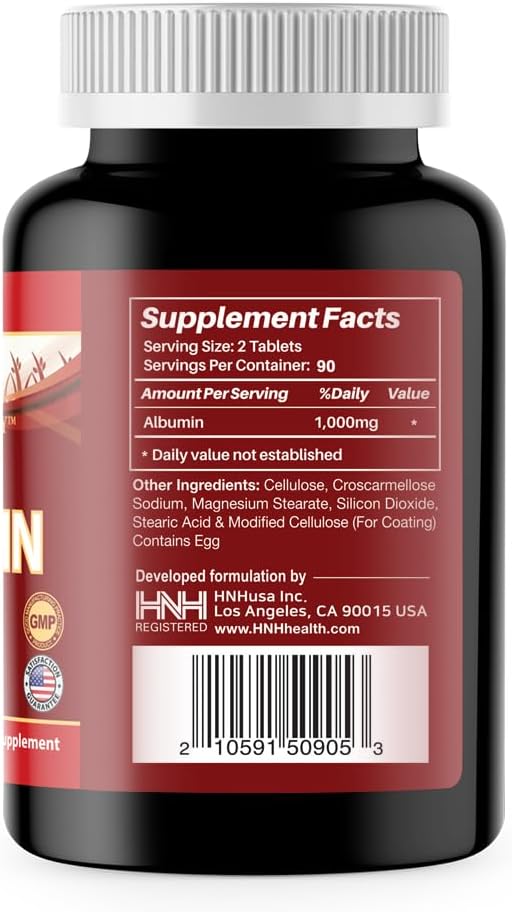 Dr.K&C Mega Albumin Protein 1000mg Tablets for Healthy Kidney & Liver Function, Overall Health Support, Energy Balance - 180 tabs