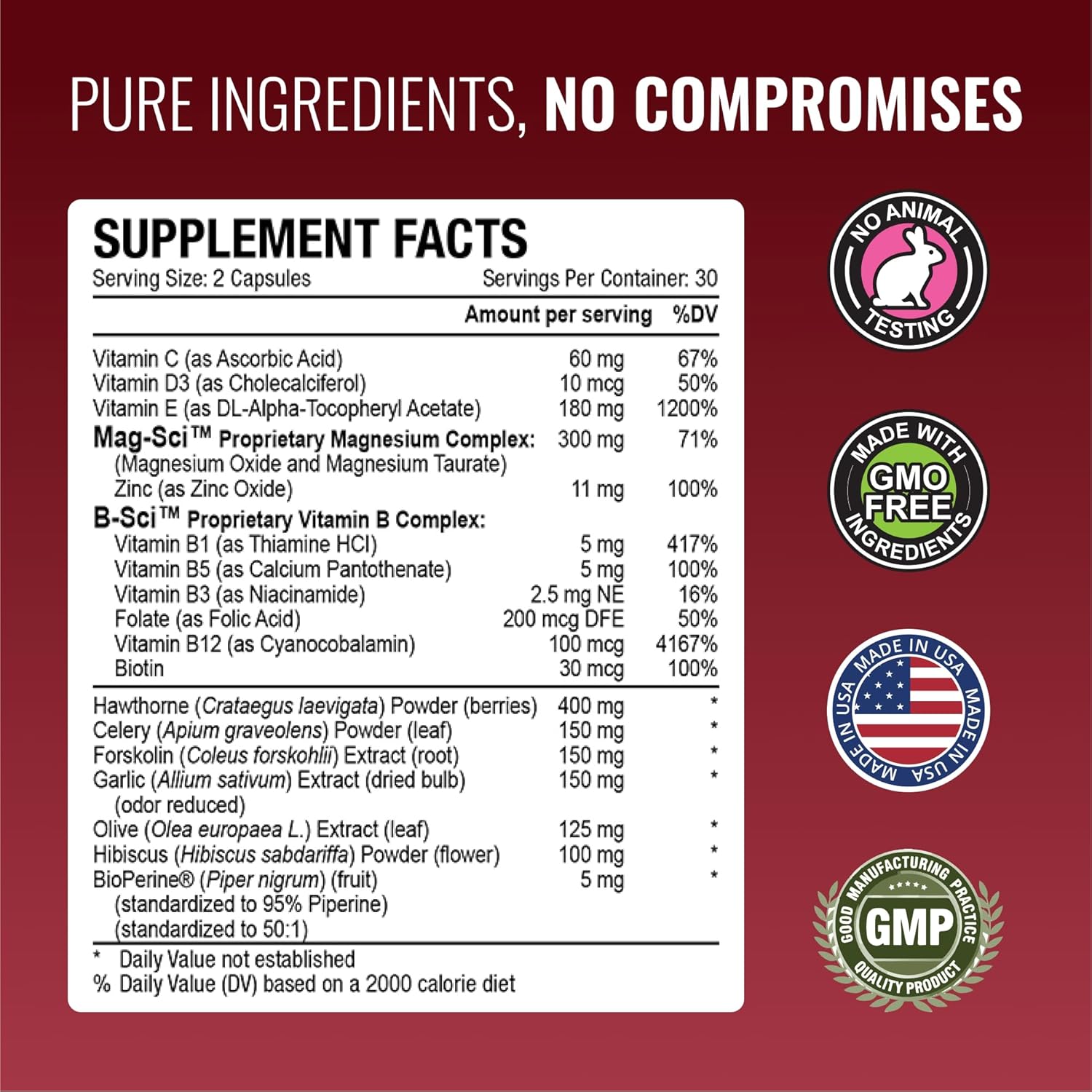 Dual Pack Approved Science Bloodsyl Capsules with Hawthorn Berry, Magnesium & BioPerine - Supports Blood Flow - Vegan - 120 Capsules