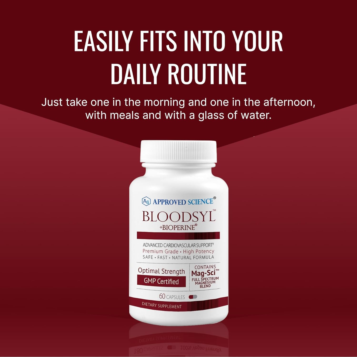 Dual Pack Approved Science Bloodsyl Capsules with Hawthorn Berry, Magnesium & BioPerine - Supports Blood Flow - Vegan - 120 Capsules