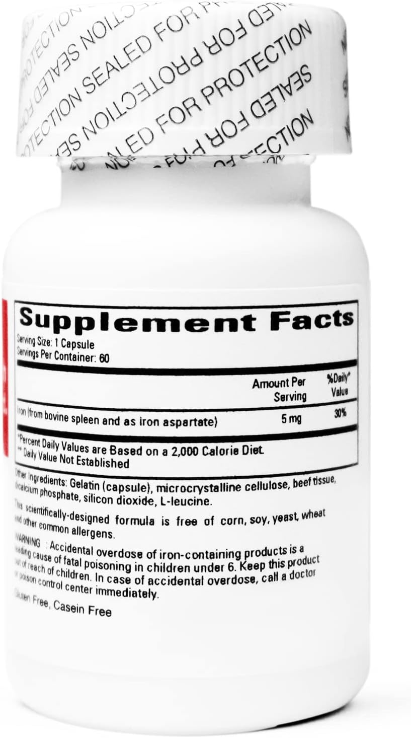 Dual Pack Cardiovascular Research Ferritin Iron Supplement 5mg - 120 Capsules for Men & Women - Save with 2 Pack