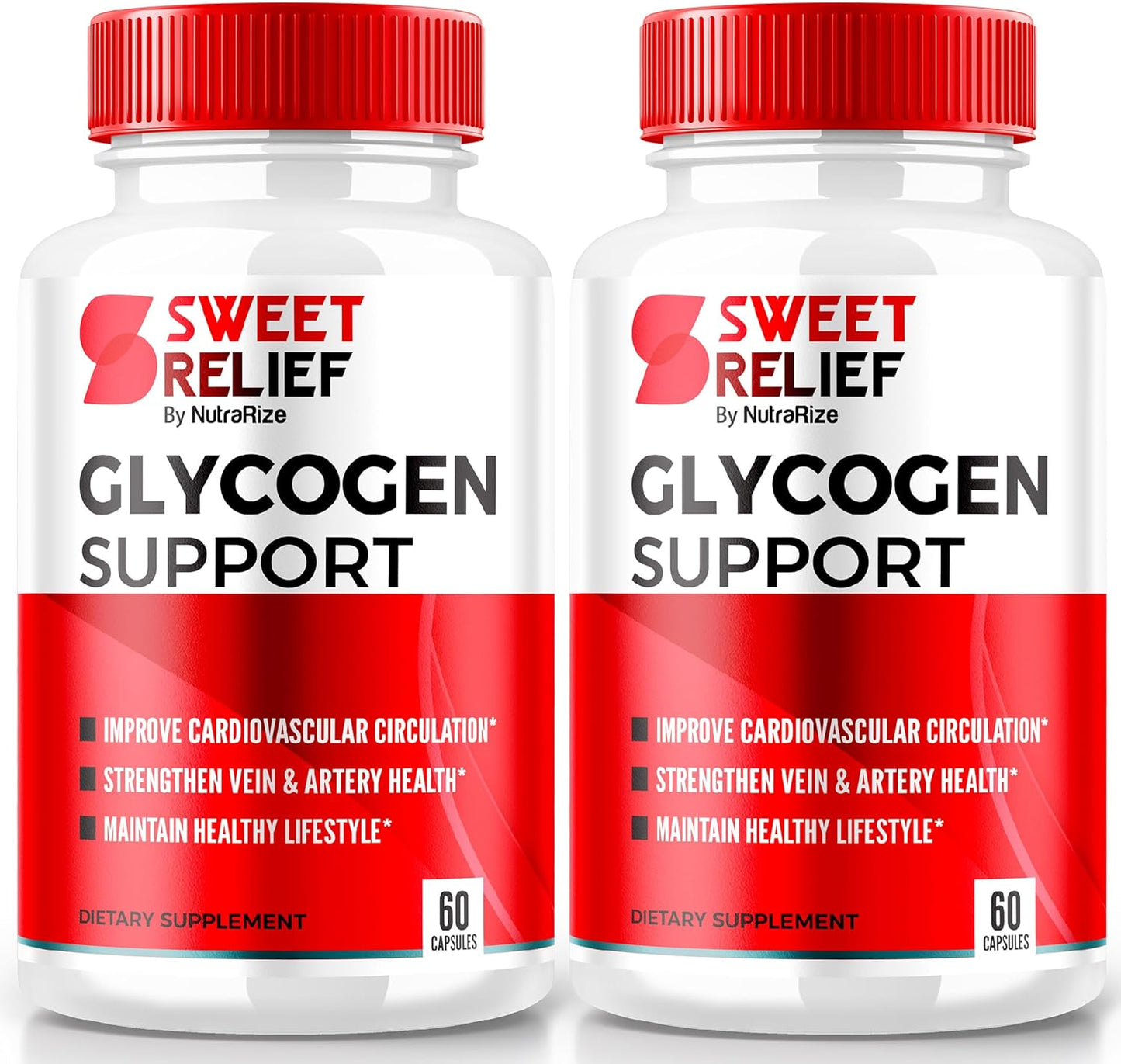 Dual Pack NutraRize Sweet Relief Glycogen Support Capsules - Joint & Blood Vessel Cleanser, Detox & Restore Supplement