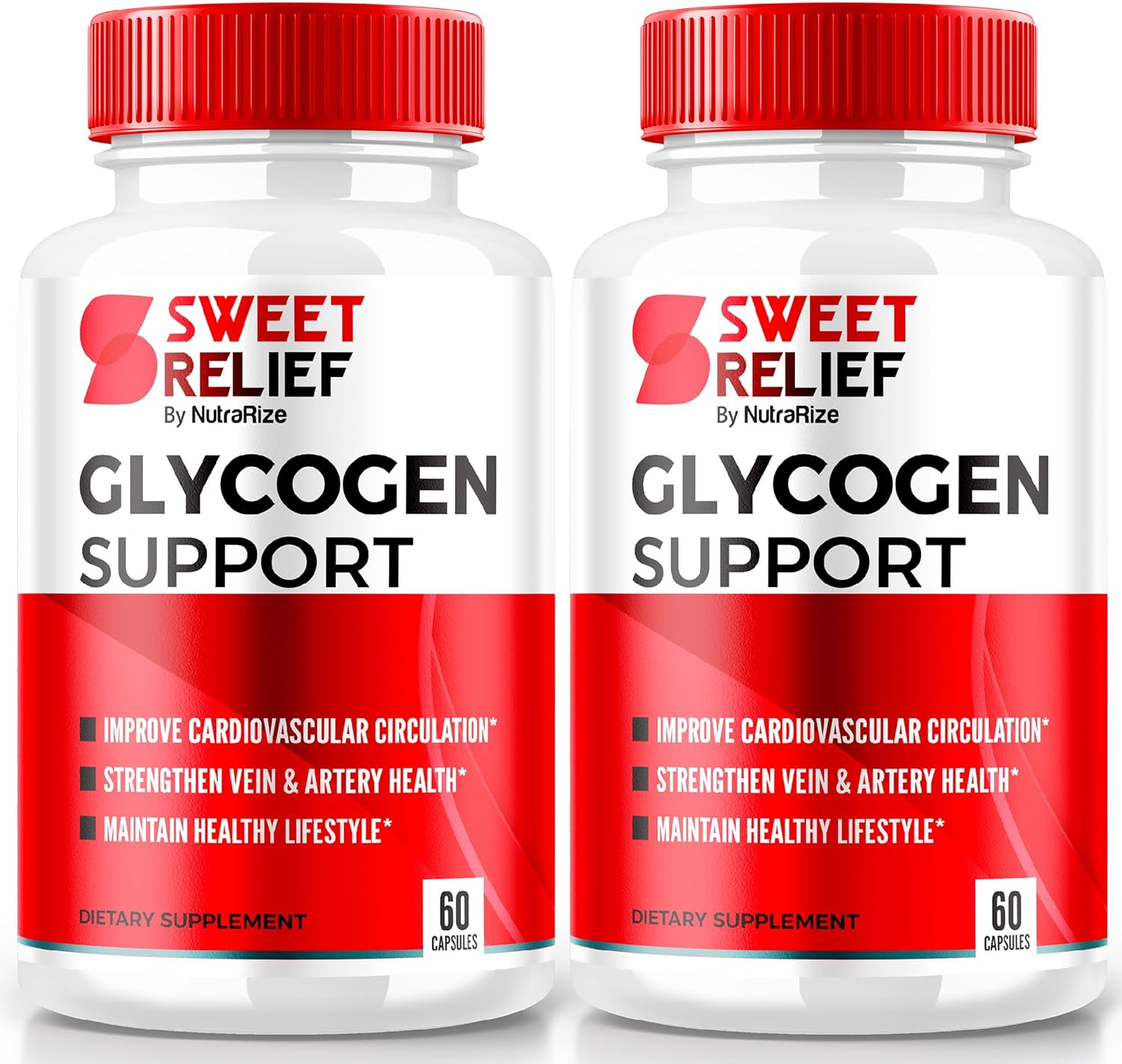 Dual Pack NutraRize Sweet Relief Glycogen Support Capsules - Joint & Blood Vessel Cleanser, Detox & Restore Supplement