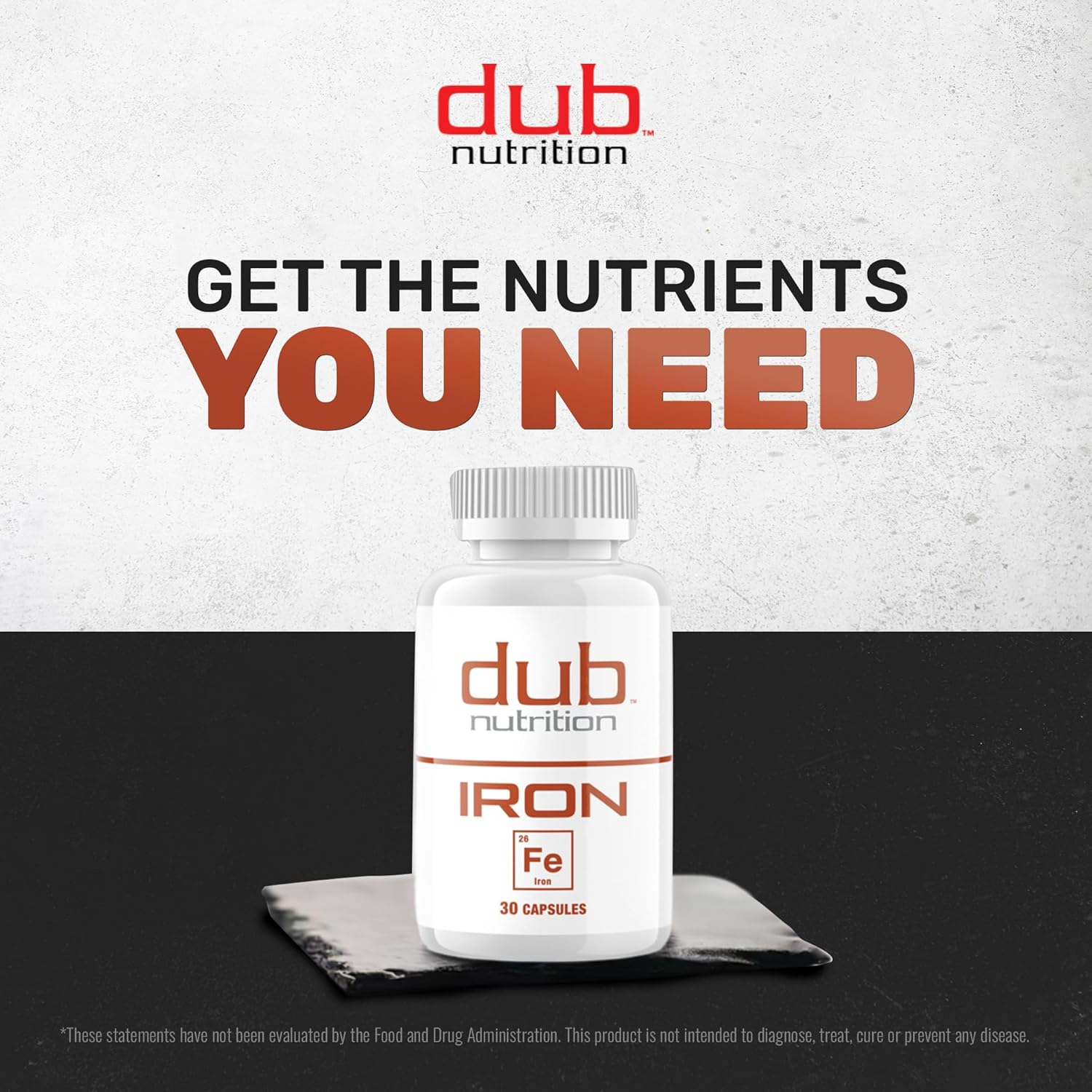 Dub Nutrition Iron Supplement - High Absorption, Gentle on Stomach - No Nausea, No Fillers - Clean Gelatin Capsules - Supports Daily Nutritional Needs - 30 Capsules