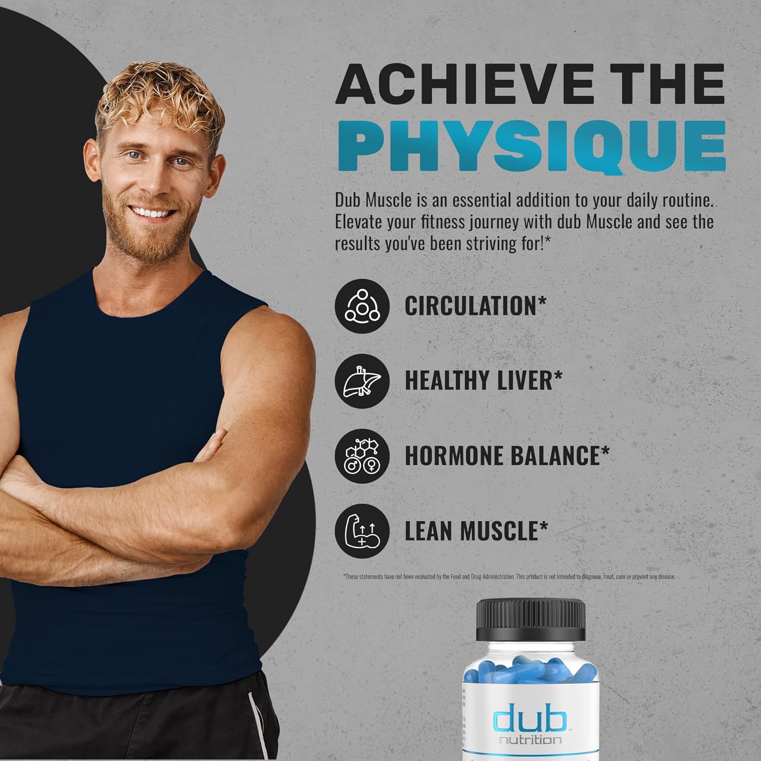 Dub Nutrition Muscle Supplement with Milk Thistle, Beta Alanine, Acai, Vitamins B6 & C - Supports Recovery, Strength, & Wellness - 90 Capsules