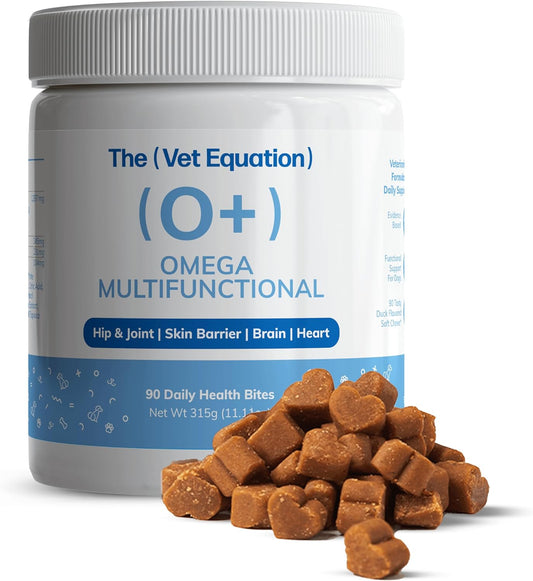 Duck-Flavored Omega Multifunctional Chews for Dogs - 90 Count with Marine Sourced Omega-3s for Joint, Skin, Coat, & Immune Health