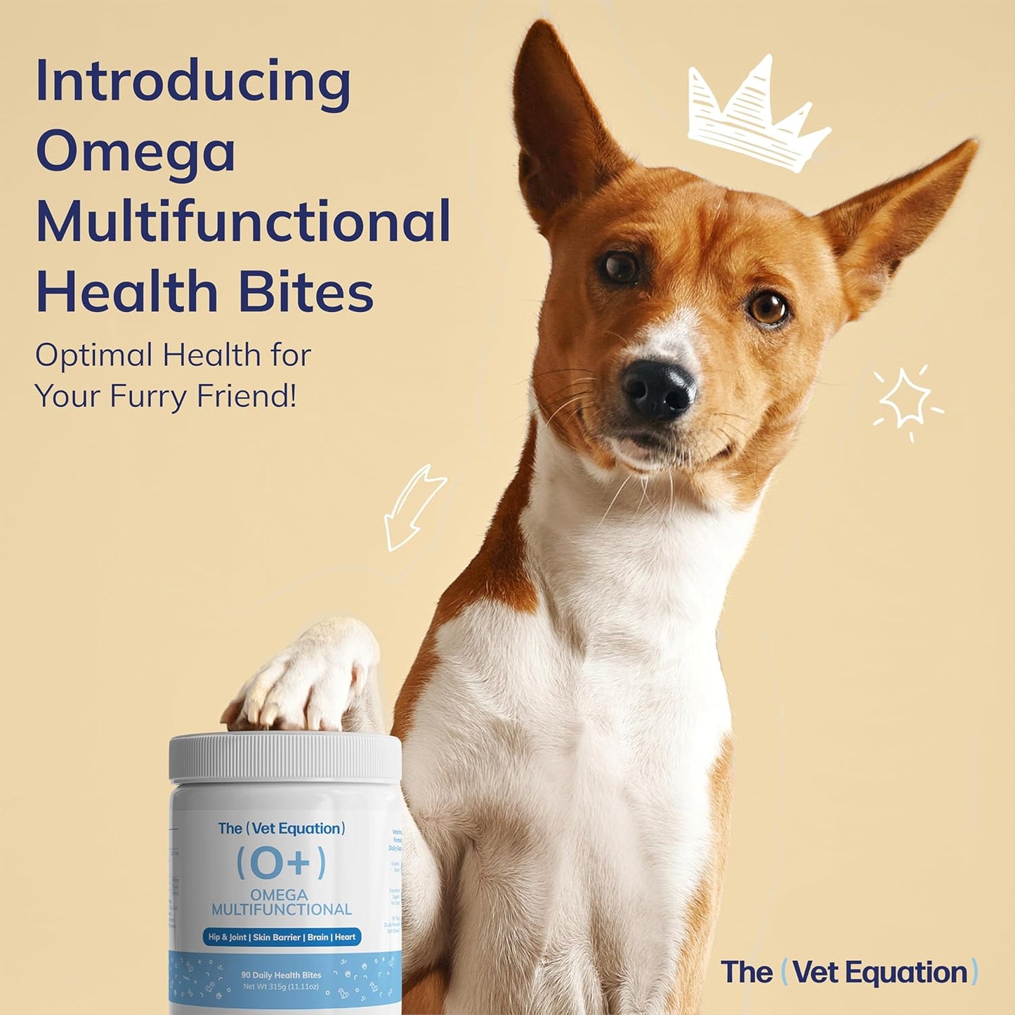 Duck-Flavored Omega Multifunctional Chews for Dogs - 90 Count with Marine Sourced Omega-3s for Joint, Skin, Coat, & Immune Health
