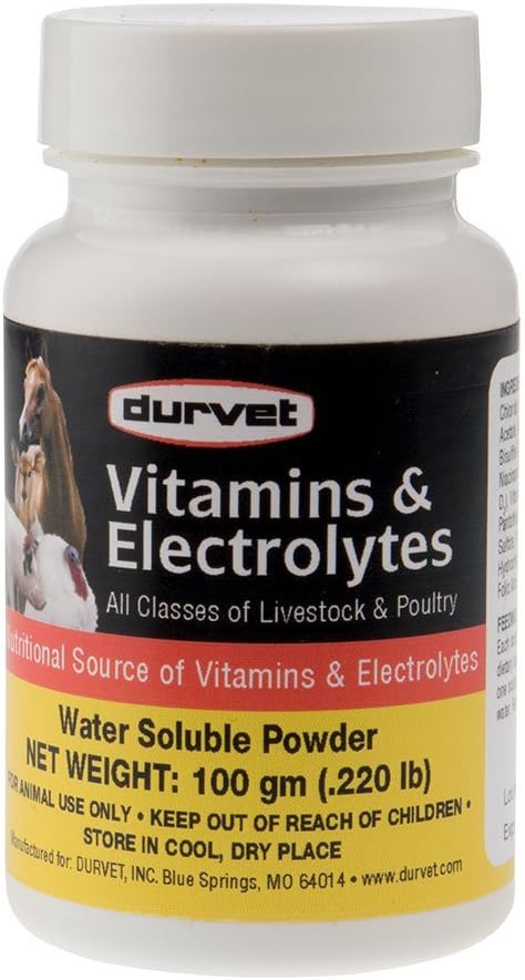 Durvet 698468 Livestock & Poultry Vitamins with Electrolytes 100G