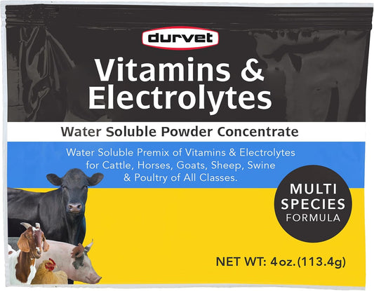 Durvet Vitamins and Electrolytes Concentrate 4 oz - Boosts Poultry Health and Hydration