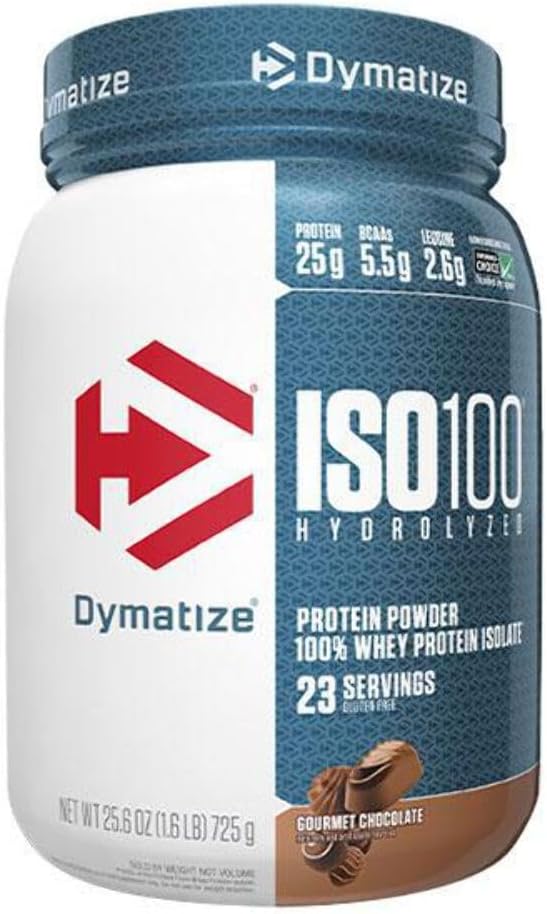 Dymatize ISO 100 Hydrolyzed Whey Protein Isolate - Gourmet Chocolate 1.6 lbs - High-Quality Protein Supplement