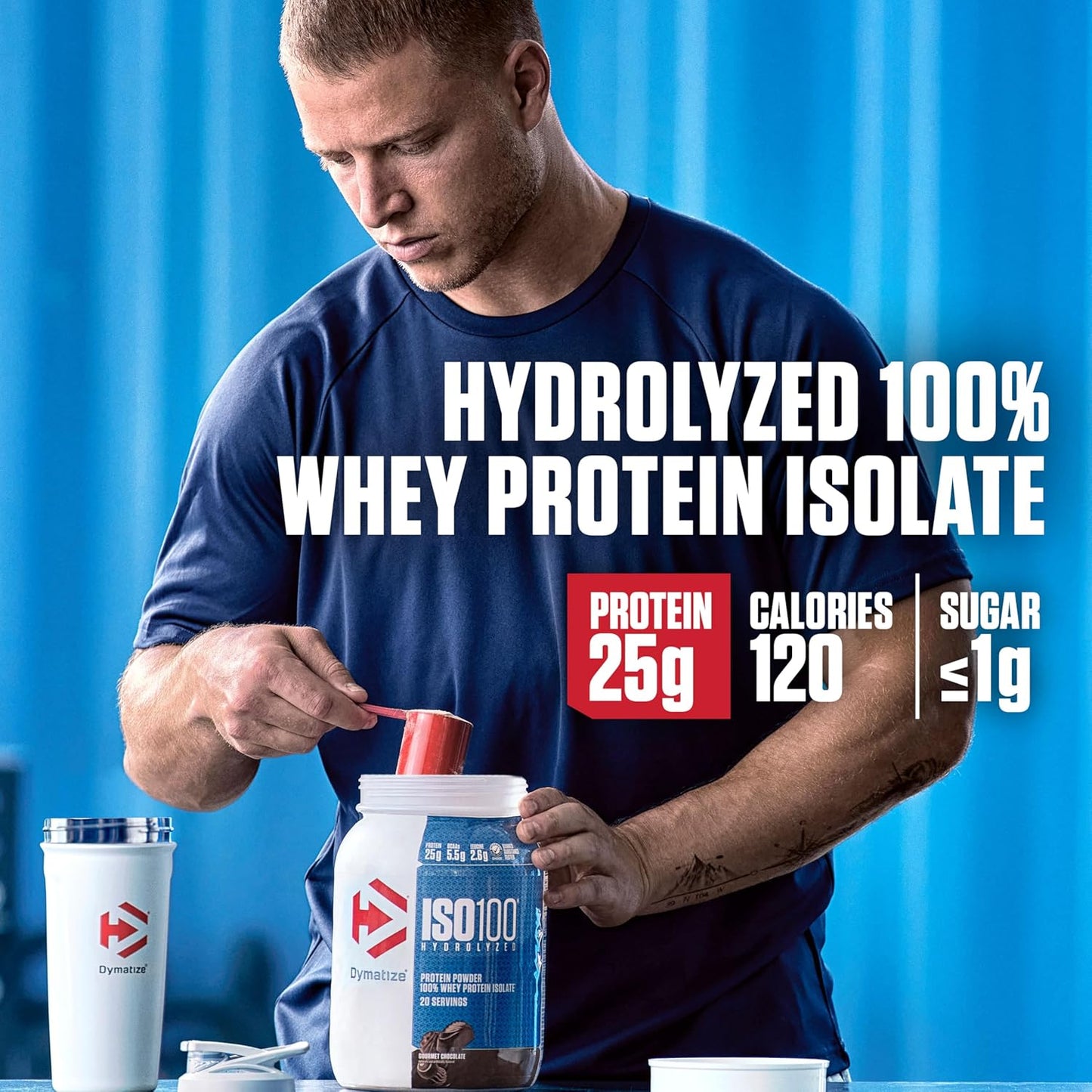 Dymatize ISO 100 Whey Protein Powder - Vanilla, 5lbs, 25g Hydrolyzed 100% Whey Isolate