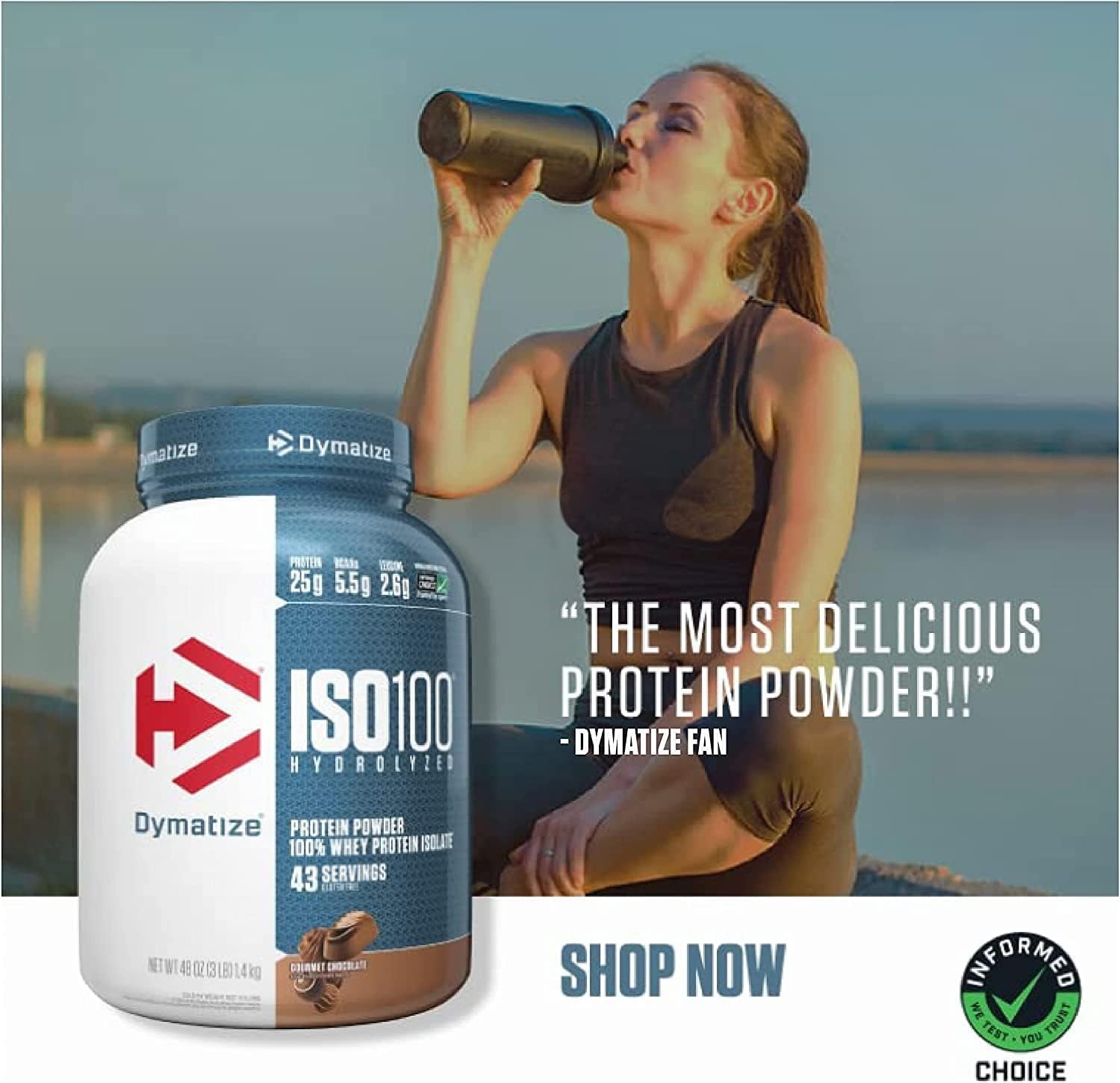 Dymatize ISO 100 Whey Protein Powder - Vanilla, 5lbs, 25g Hydrolyzed 100% Whey Isolate