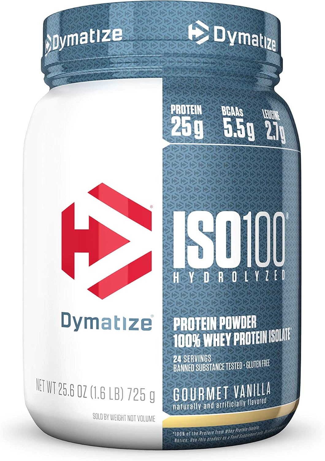 Dymatize ISO100 Hydrolyzed Protein Powder - White Gourmet Vanilla Flavor - 25.6 oz Size