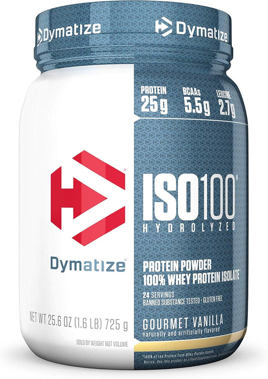 Dymatize ISO100 Hydrolyzed Protein Powder - White Gourmet Vanilla Flavor - 25.6 oz Size