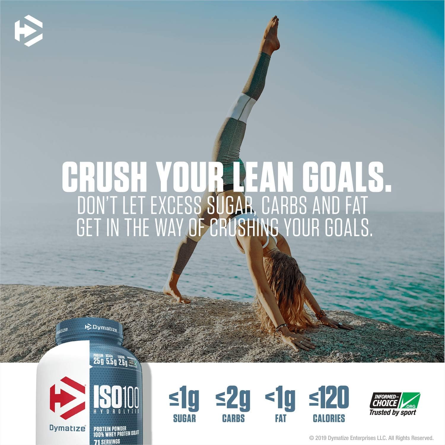 Dymatize ISO100 Hydrolyzed Protein Powder - White Gourmet Vanilla Flavor - 25.6 oz Size