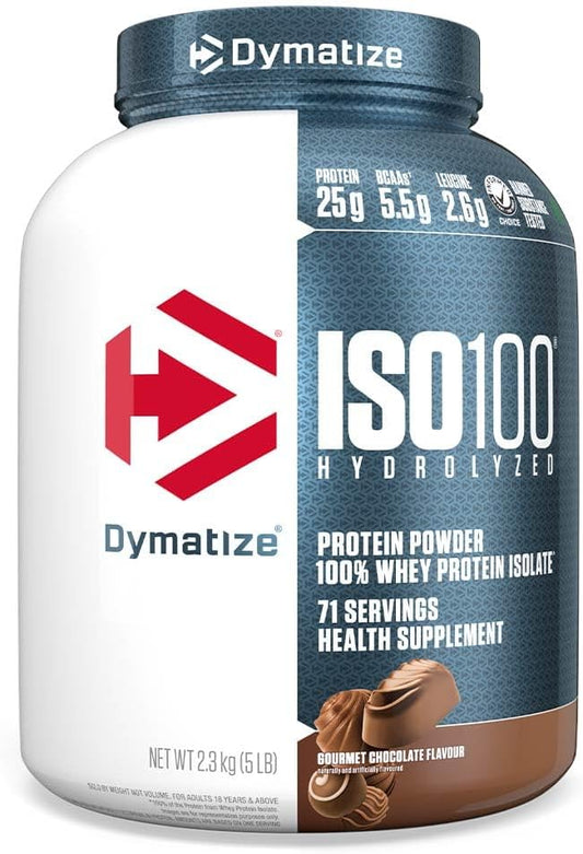 Dymatize Nutrition ISO 100 Whey Protein Powder - Gourmet Chocolate Flavor, 5 lb Size