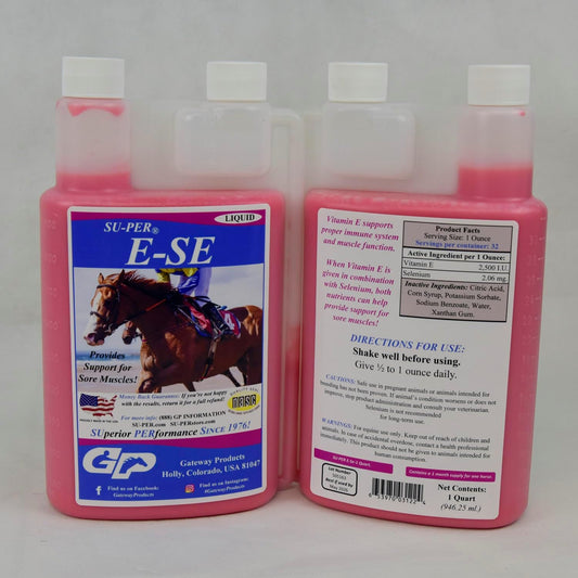 E-Se Horse Antioxidant Supplement - Supports Sore Muscles with Vitamin E & Selenium - 1 Quart Supply