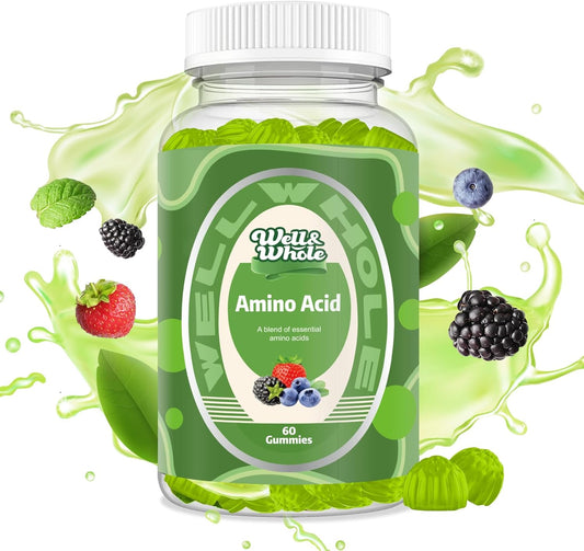 EAA Gummies for Energy Support - Essential Amino Acid Supplements for Women and Men - Mixed Berry Flavor - 30 Servings