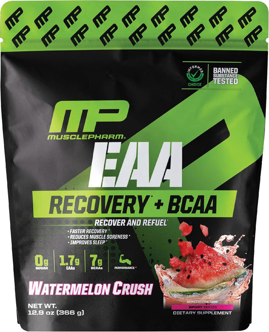 EAA Recovery + BCAAs Powder for Post Workout, Energy Supplement with BCAAs for Men & Women, Watermelon Flavor - 30 Servings