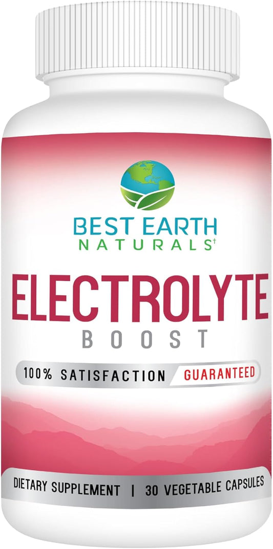 Earth Naturals Electrolyte Balance Support Supplement - Vitamin D, Calcium, Magnesium, Sodium, Potassium, Boron - 30 ct. Capsules