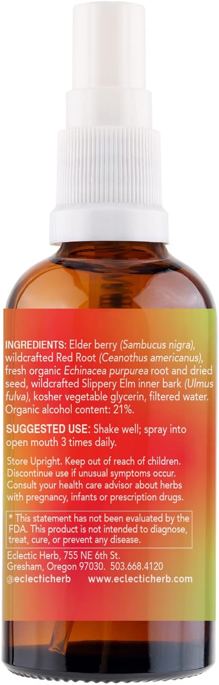 Eclectic Institute Elderberry Red Root Spray, 1 OZ - Organic Immune Support Formula
