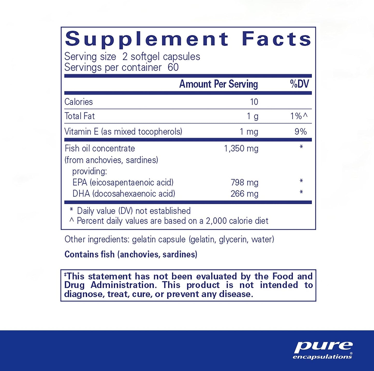 Eco-Friendly EPA Fish Oil Concentrate Softgels - 120 Capsules by Pure Encapsulations