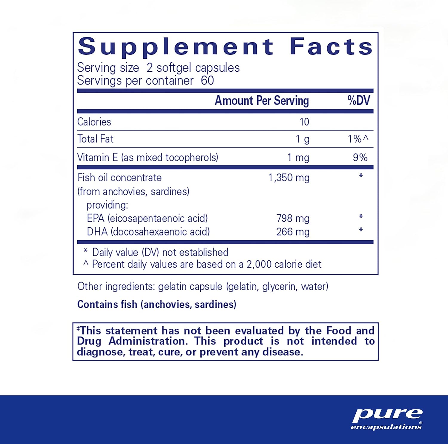 Eco-Friendly EPA Fish Oil Concentrate Softgels - 120 Capsules by Pure Encapsulations