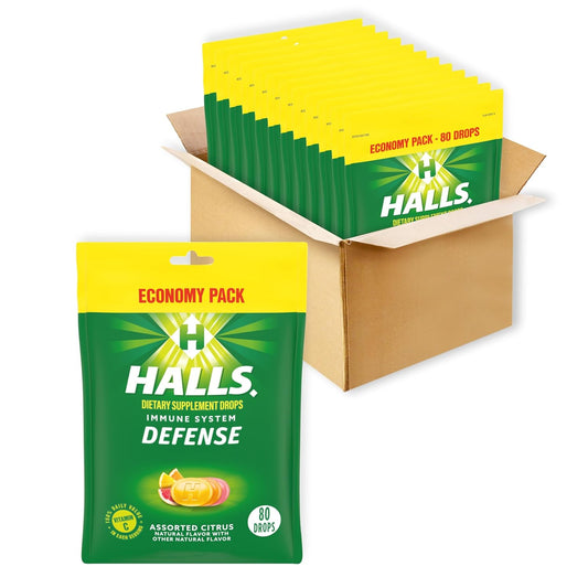 Economy Pack of HALLS Defense Assorted Citrus Vitamin C Drops - 960 Total Drops, Dietary Supplement Drops