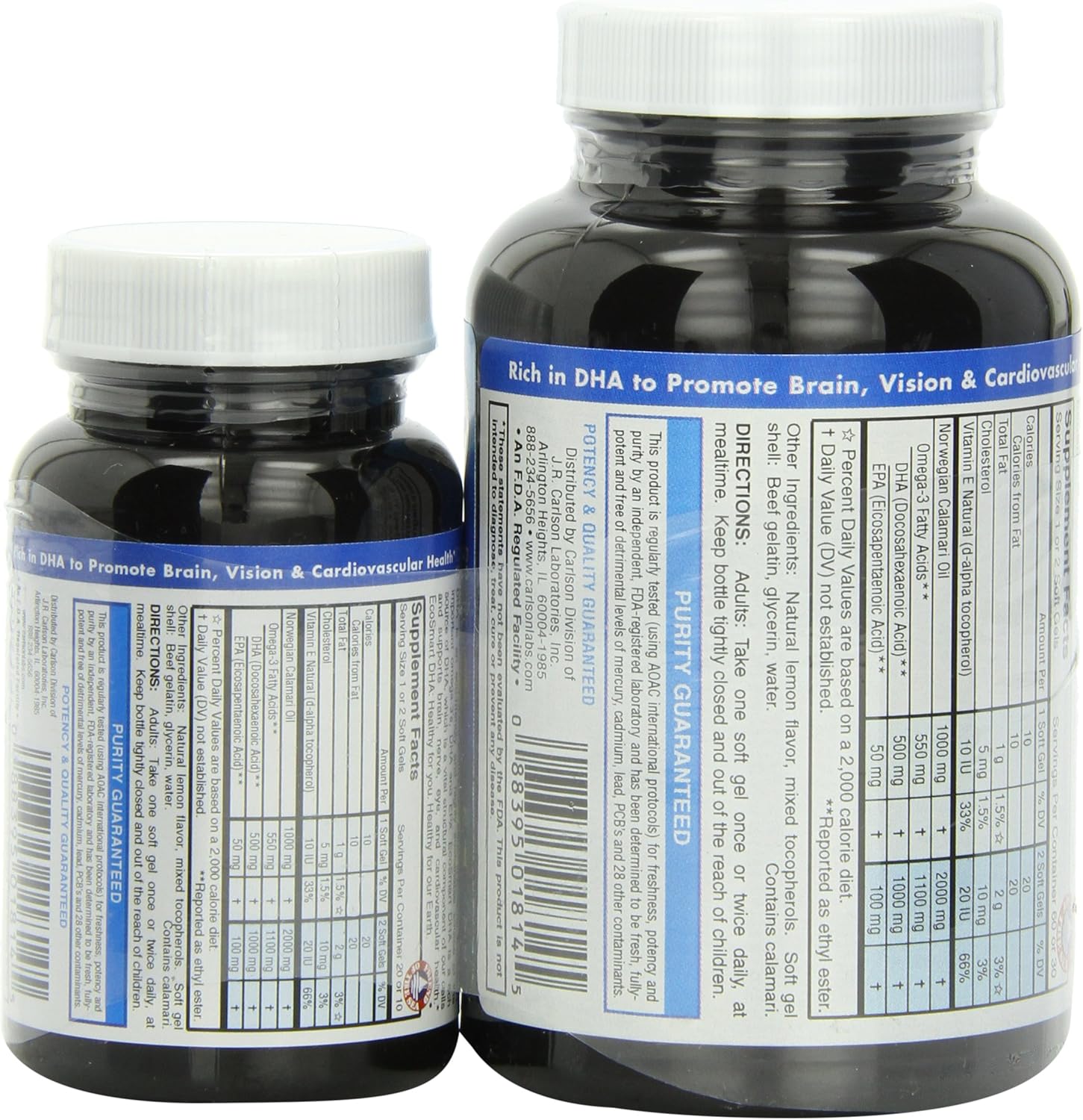 Ecosmart DHA 500mg Softgels by Carlson Labs - 80 Count
